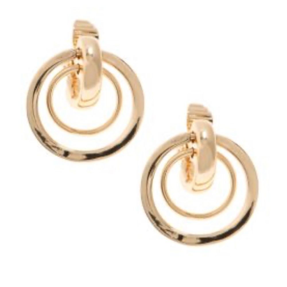 NWT Anne Klein Earring  Orbit Goldtone Clip on